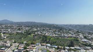 Aerial view of house in San Diego suburb, California, USA