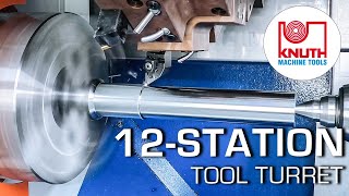 CNC inclined bed lathe with driven tools for axial and radial drilling and milling work