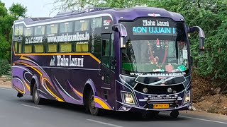 Deluxe bus Tata motors ful loading truck Ashok Leyland truck speed breaker crossing video