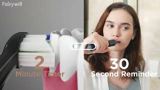 Fairywill P11 Sonic Whitening Electric Toothbrush Rechargeable USB Charger Ultra Powerful Waterproof
