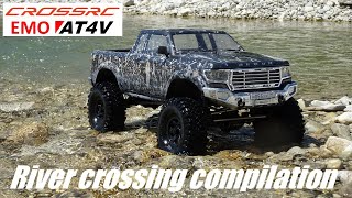 Cross-RC EMO AT4V Pick-up Truck 1:10 Scale RC Crawler - River crossing compilation