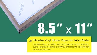 Betckey 8.5" x 5.5" Half Sheet Shipping Labels Printable Sticker Paper
