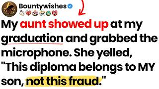 At my graduation, my aunt grabbed the mic and yelled, “That diploma belongs to my son!”