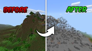 EXPOSING all the ores in a mountain in MINECRAFT - Before Vs After Ep1