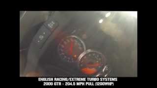 Airstrip Attack: English Racing/ETS GTR 1200whp - 204.5 MPH 1/2 Mile Speedo Shot