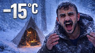 Freezing Danger at -15°C! Extreme Winter Survival in a Blizzard