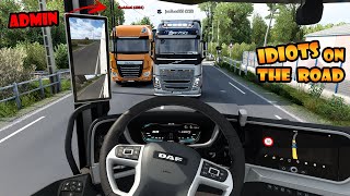 ★ IDIOTS on the road #82 - Idiot got BANNED for 10 days - Funny Moments ETS2MP - Fails&Wins