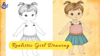  Realistic Girl Drawing| Full Colouring Process | Satisfying Art Video | Creative Girl🎨