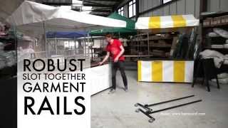 Heavy Duty Garment Clothes Rail for retail and warehouse use, portable with wheels