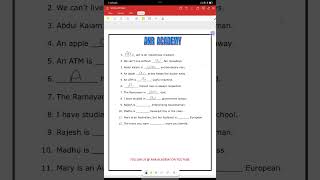English Articles - Worksheet 03