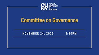 CUNY Committee on Governance 11242025