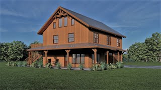 THE KNOX 3242 - Post and Beam Home Rendering