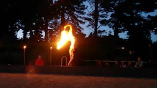 Jason Robo's 1st Firemace performance to "Dracoit Duel" at Trinidad, CA Arts Night 2017070