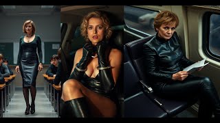 Extravagant high society women in leather