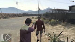 Grand Theft Auto V : interacting with Ron as Trevor outside sandy shores