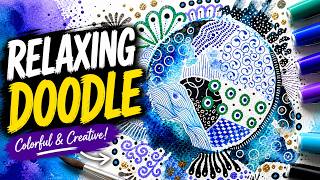 Relaxing Watercolor Doodle Art 🌿 Easy Zentangle Inspired Patterns for Beginners