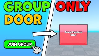 How to make a Group only Door | Roblox Studio (GROUP + RANK)