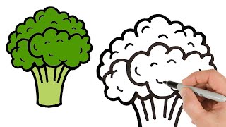 How to Draw Broccoli | Food Drawing Step-by-Step Tutorial!