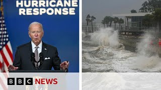 Hurricane Milton: Joe Biden gives update on relief as storm thrashes Florida | BBC News