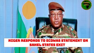 GEN. ABDURAHMAN TICHIANI OF NIGER RESPONDS TO ECOWAS