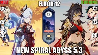 Shenhe Melt & Dehya Burning New Spiral Abyss 5.3 Genshin Impact