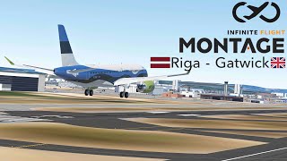 Infinite Flight {22.6} | Riga - London [EVRA-EGKK] | Air Baltic A220-300 | CINEMATIC MONTAGE {4K/HD}