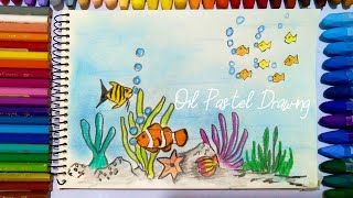 Easy Underwater Scenery Drawing|| Step by step|| For Beginners|| Very Easy