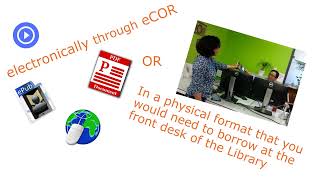 Electronic Course Reserves: Accessing Readings in eCOR