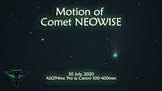 Motion of Comet Neowise over Two Hours - 30 July 2020