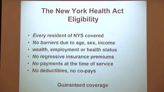 Dr. Oliver Fein Presents The NY Health Act - 9/27/18 - Tompkins County Public Library - Ithaca, NY