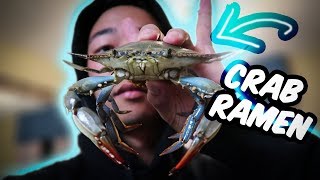 We cooked 16 LIVE crab in our RAMEN! Catch and Cook Crab Ramen