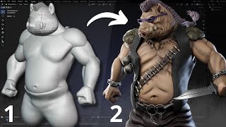 Quick Character Sculpting in Blender - From Basic Shapes to Final Presentation