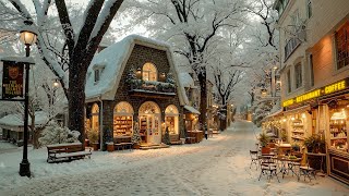 Cozy Jazz Playlist ☕ Snowy Coffee Shop on a Silent Winter Morning | Gentle Jazz for Peaceful Mood ❄️