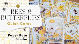 QUICK CARDS | Bees & Butterflies Tutorial | Paper Rose Studio