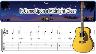 It Came Upon a Midnight Clear - Easy Christmas Guitar Sheet Music with TAB, Chords & Lyrics