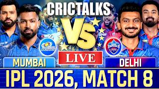 🔴 Mumbai vs Delhi, Live Match Today | IPL 2026 Live Commentary, MI vs DC Live Score