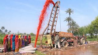 Borewell Drilling - 1 Hp Motor 700 Feet Boring in Just 1 Hour | Powerful Compressor Machine Part 1