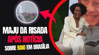 Maju Coutinho laughs after reporting on the lightning strike that hit Nikolas' supporters on 'Fan...