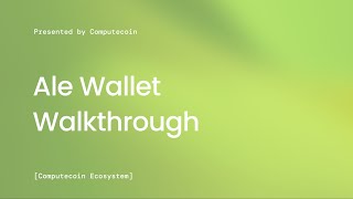 Ale Wallet Walkthrough