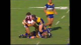 Willie Carne try - Brisbane vs Parramatta, Rd 1 1994