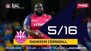 Rahkeem Cornwall's AMAZING Five-Wicket Haul! | CPL 2024