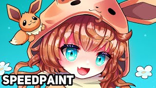 Eevee Chibi Girl SPEEDPAINT [ Clip Studio Paint ]
