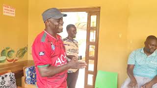 Hon. Gilbert Olanya talks to Acholi Province players