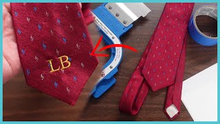 [Quick Demo] Custom Necktie Embroidery With Gold Thread