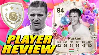 His FINISHING IS ABSOLUTELY BROKEN… 🚀🔥 94 FUT Birthday Icon Puskas Review! 94 Puskas Player Review!