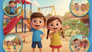 School Playground Song for Kids | Fun Games, Dancing & Learning Together | Satisfying World