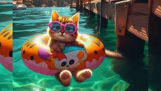 Kitty’s Summer Fun🐱#cutecat #catlover #uplifting #cat #cute #kitten #short #funny #happykitty