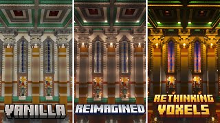 Vanilla VS Reimagined VS Rethinking Voxels - Best Minecraft Shader Comparison 1.20.6