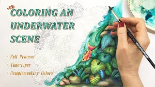 Coloring an Underwater Scene | Process + Color Tips (Time-lapse)