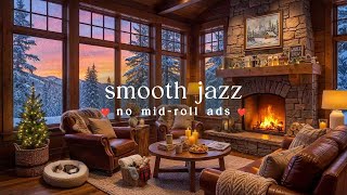 ❄️ Smooth Winter Jazz (NO MID-ROLL ADS) – Cozy Fireplace Ambience for Relaxation